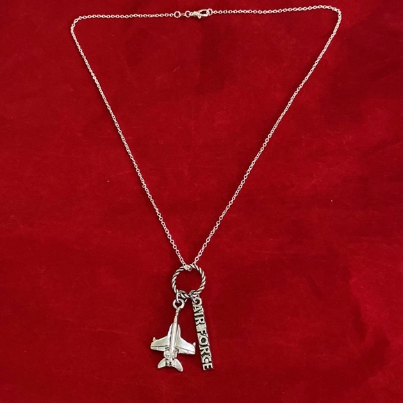 Air Force Charm Necklace Airman Fighter Jet Military - Picture 6 of 7
